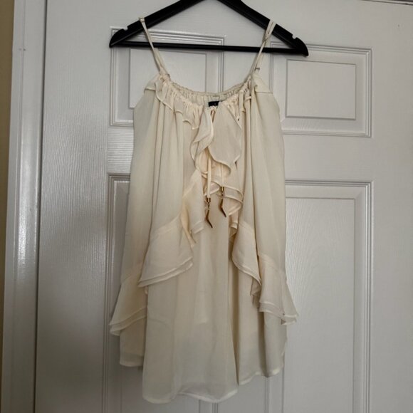 Lulus Ivory Chiffon Mini Dress - XS - Picture 4 of 7